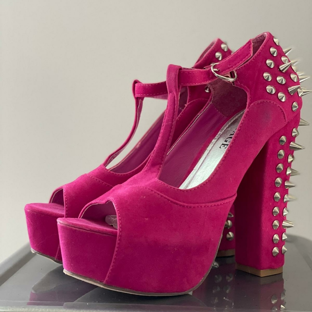Studded Pink Heels -- 8.5